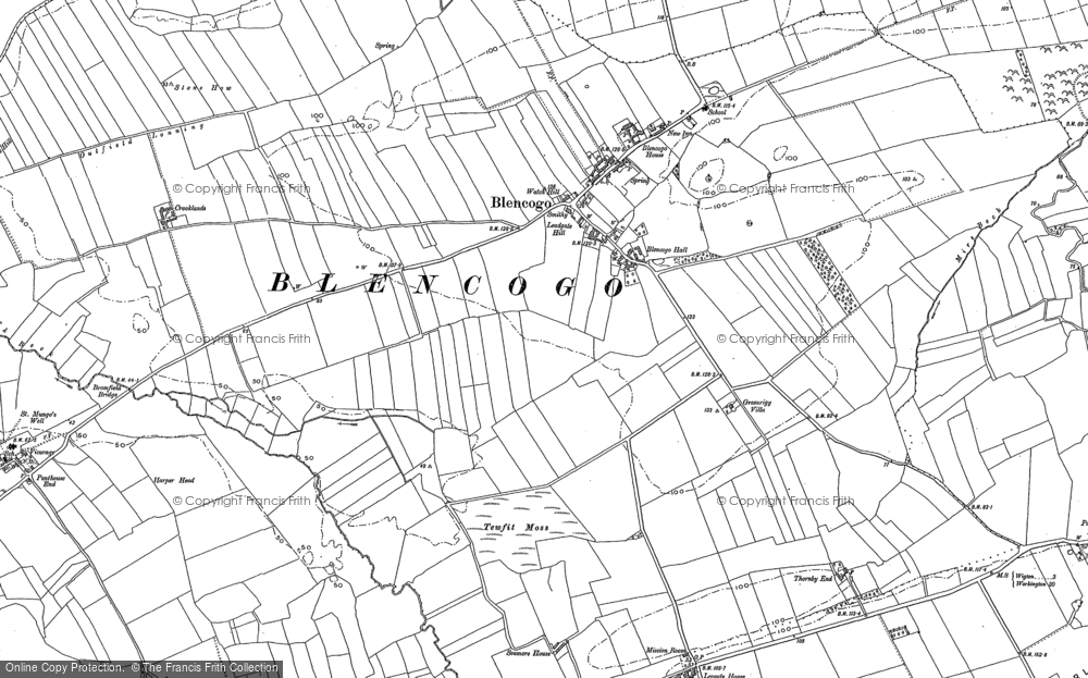 Old Map of Blencogo, 1899 in 1899