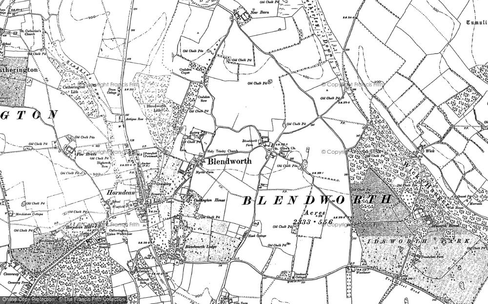 Old Map of Blendworth, 1907 - 1908 in 1907