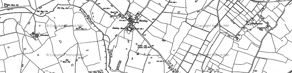 Old map of Bletchley Manor in 1880