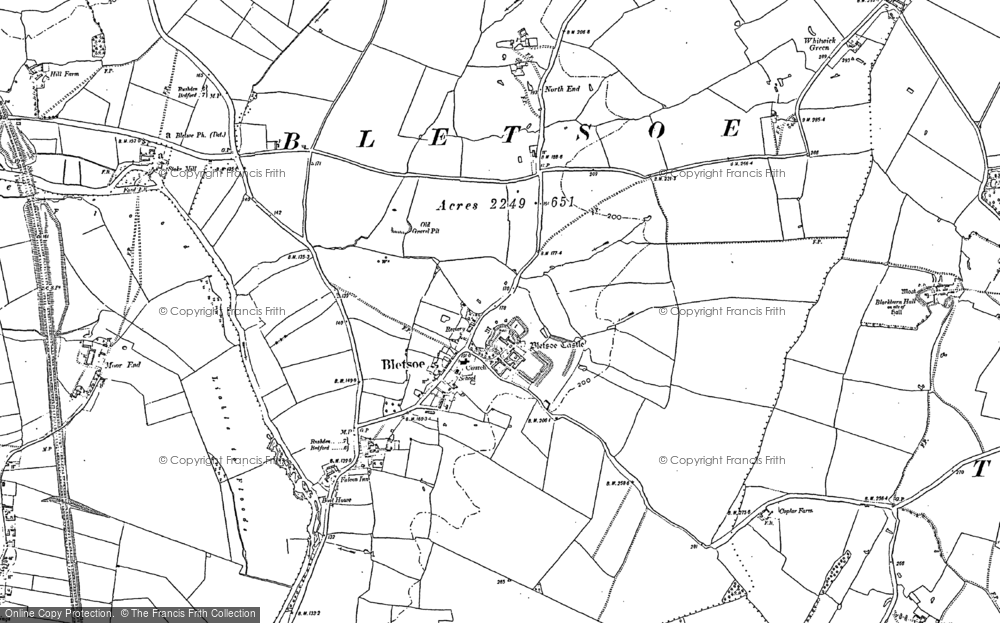 Old Map of Bletsoe, 1882 in 1882