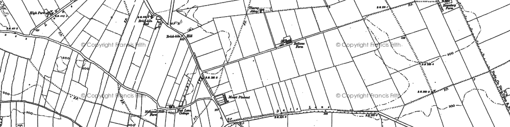 Old map of Brick-kiln End in 1883