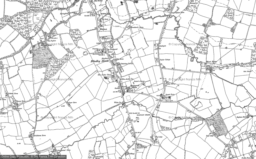Old Map of Blindley Heath, 1895 in 1895