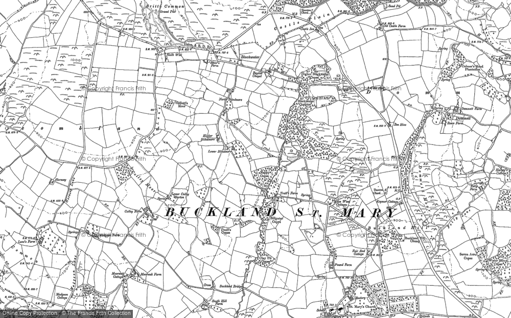 Old Map of Historic Map covering Britty Common in 1901