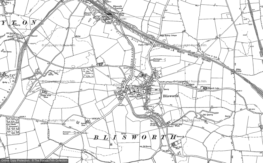 Old Map of Historic Map covering Blisworth Lodge in 1883
