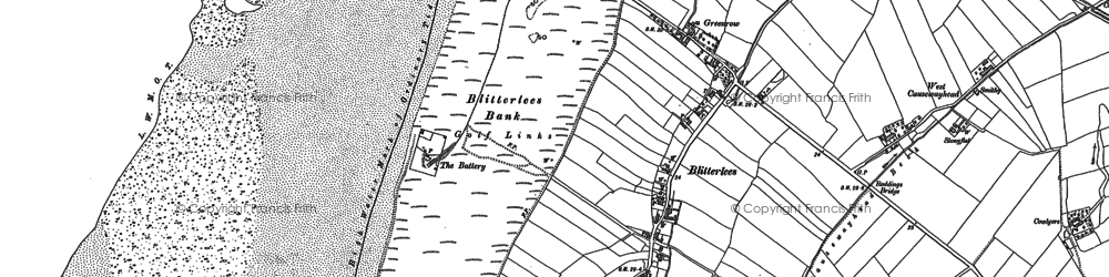 Old map of Lees Scar in 1923