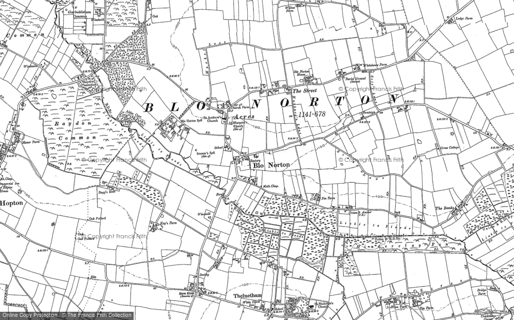 Old Map of Blo' Norton, 1903 in 1903