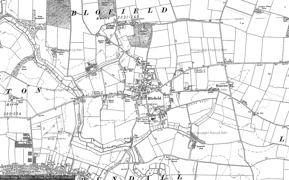 Old Map of Blofield, 1881 - 1884 in 1881