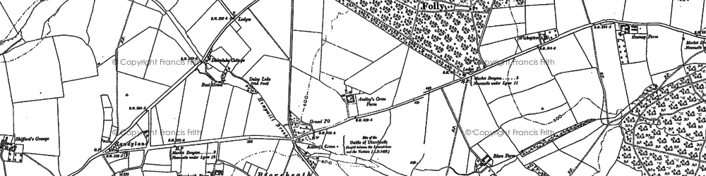 Old map of Bloreheath (1459) in 1879