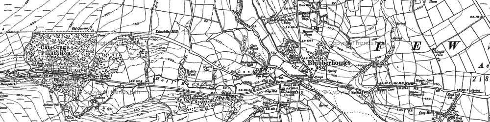 Old map of Blubberhouses Moor in 1907