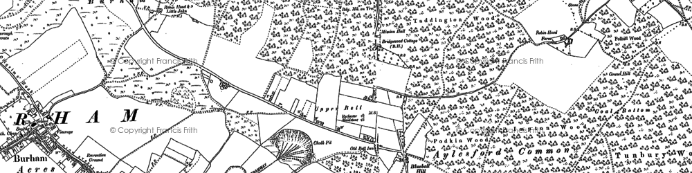 Old map of White Horse Stone in 1895