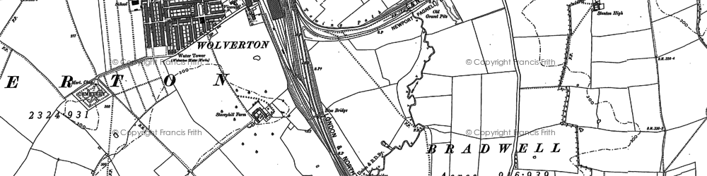 Old map of Blue Bridge in 1898