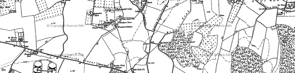 Old map of Fleet Downs in 1895