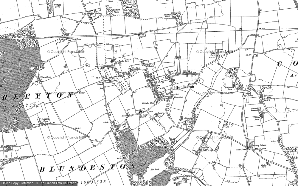 Old Map of Historic Map covering Corton in 1904