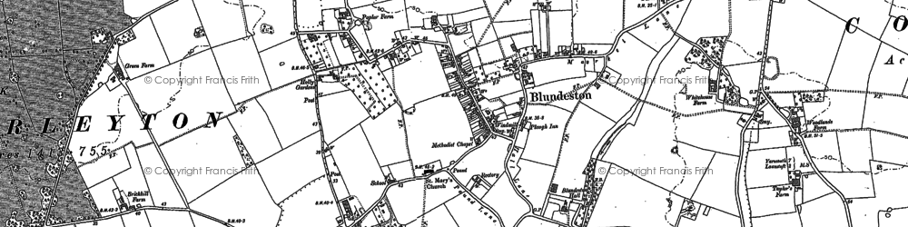 Old map of Blundeston in 1904