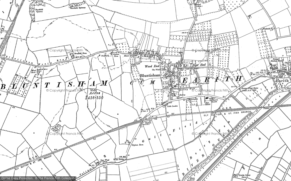 Old Map of Bluntisham, 1900 - 1901 in 1900
