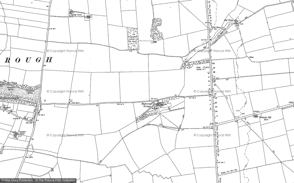 Old Map of Blyborough Grange, 1881 - 1885 in 1881