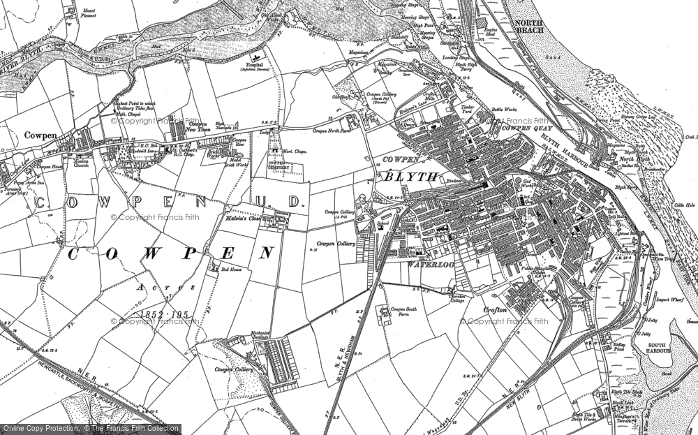 Old Map of Blyth, 1896 in 1896
