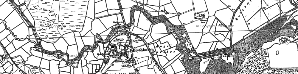 Old map of Blythburgh in 1883