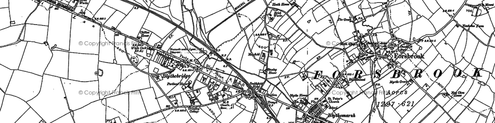 Old map of Blythe Bridge in 1879