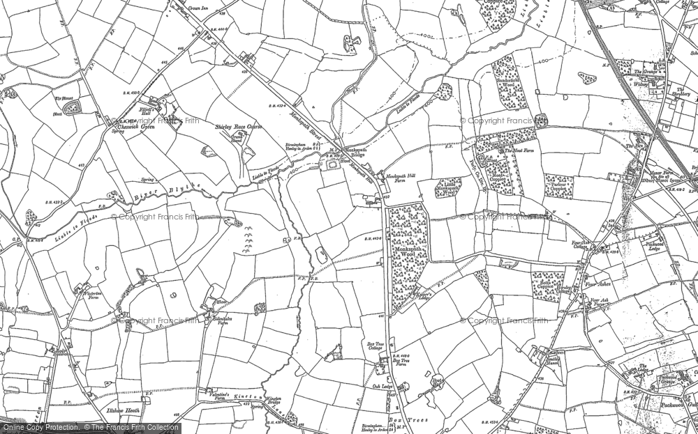Old Map of Historic Map covering Illshaw Heath in 1886