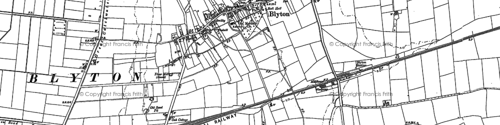 Old map of Blyton in 1885