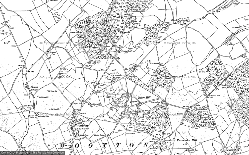 Old Map of Historic Map covering Youlbury Wood in 1910