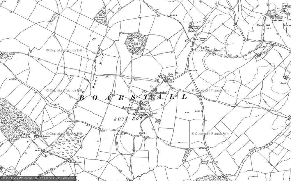 Old Map of Boarstall, 1919 in 1919