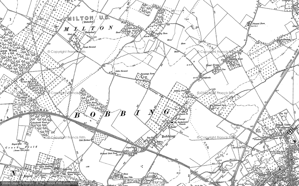Old Map of Bobbing, 1896 in 1896