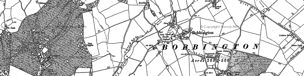 Old map of Bobbington in 1900