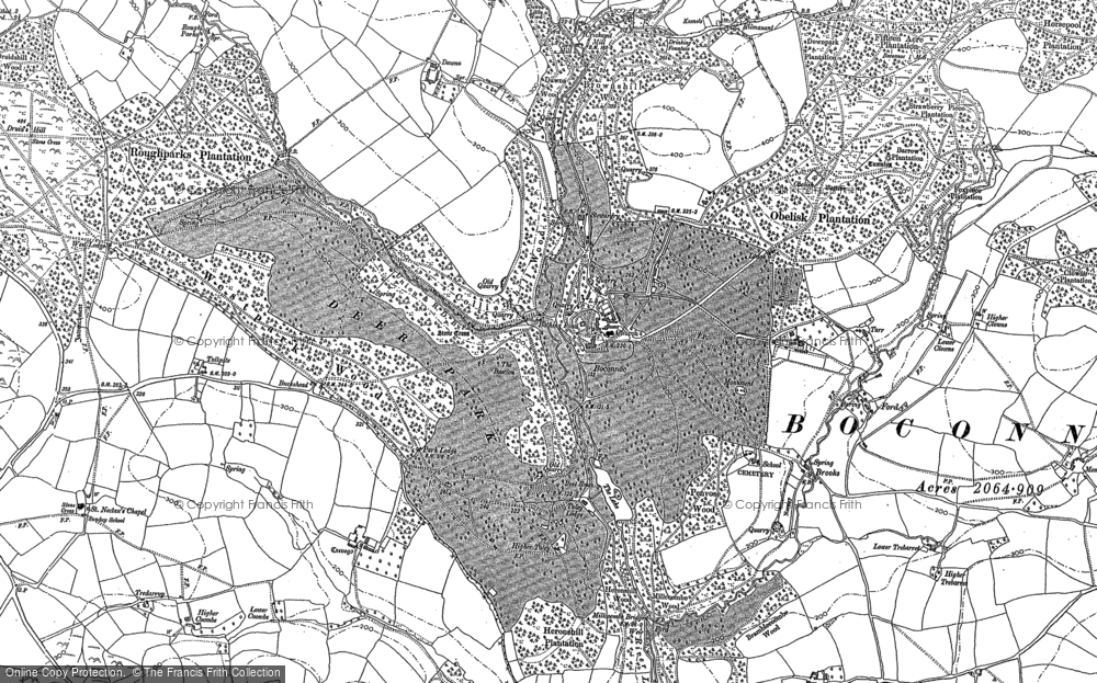 Old Map of Boconnoc, 1881 in 1881