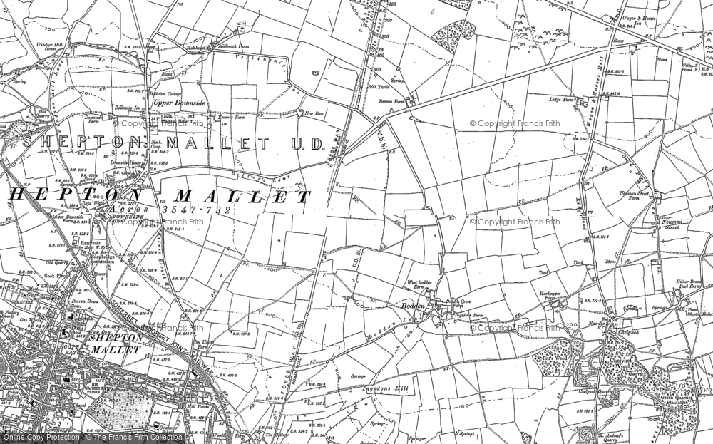 Old Map of Bodden, 1884 - 1885 in 1884