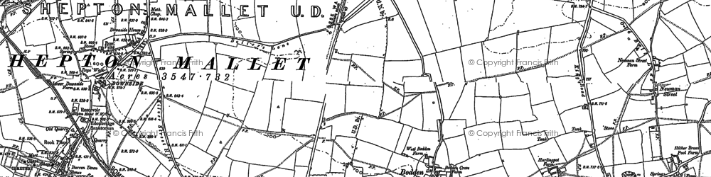Old map of Bodden in 1884