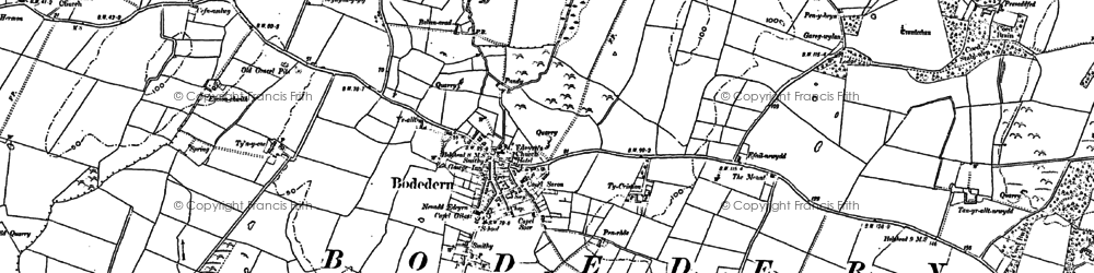 Old map of Bodedern in 1887