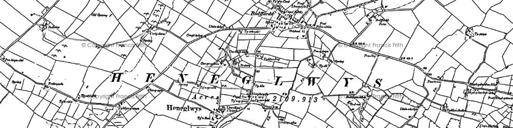 Old map of Bodffordd in 1887