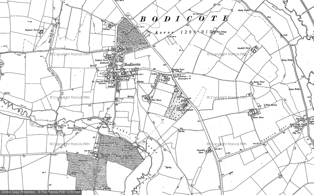 Old Map of Bodicote, 1898 - 1920 in 1898