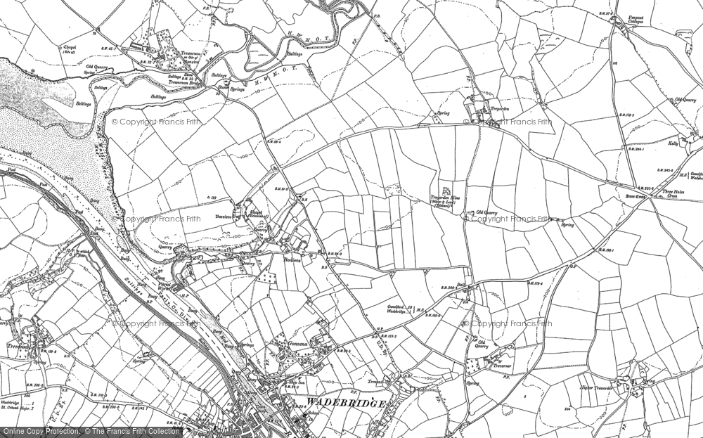 Old Map of Historic Map covering Lower Amble in 1880