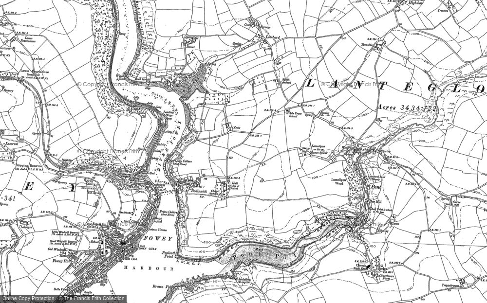 Old Map of Bodinnick, 1906 in 1906