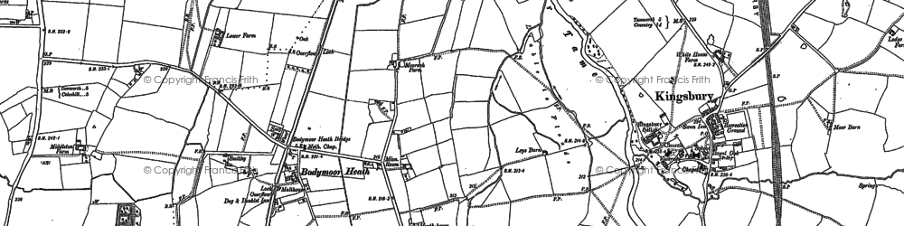 Old map of Bodymoor Heath in 1886
