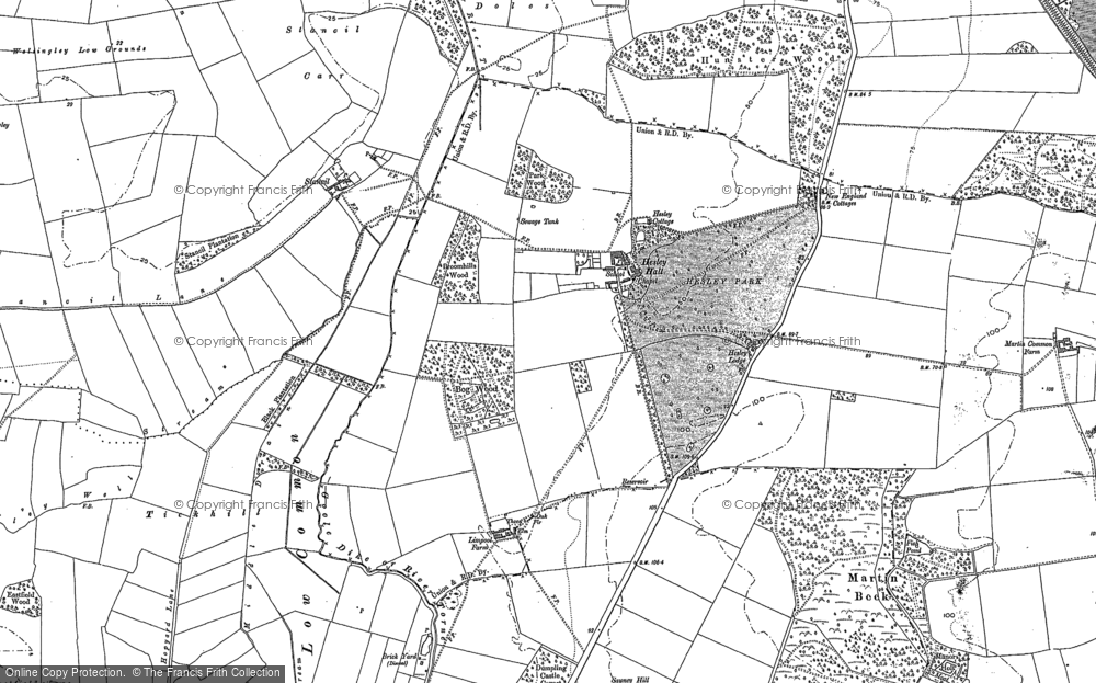 Old Map of Historic Map covering Tickhill High Common in 1898