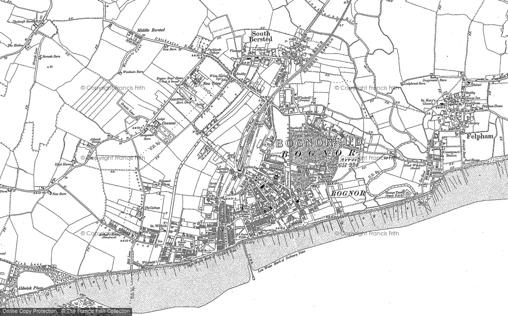 Old Map of Bognor Regis, 1910 in 1910