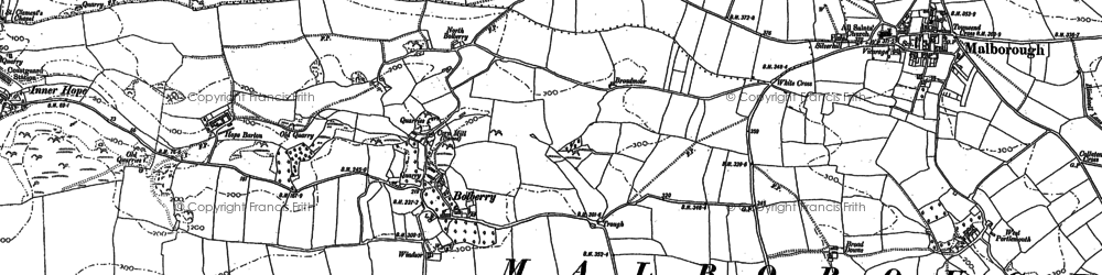 Old map of Bolberry Down in 1904