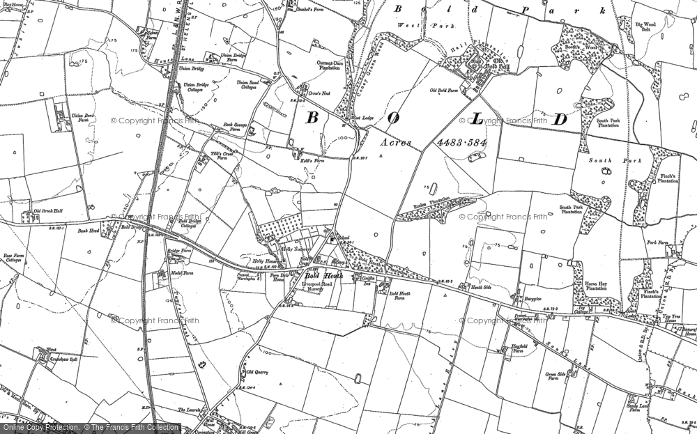 Old Map of Bold Heath, 1891 - 1905 in 1891