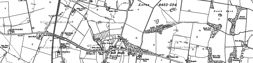 Old map of Bold Heath in 1891