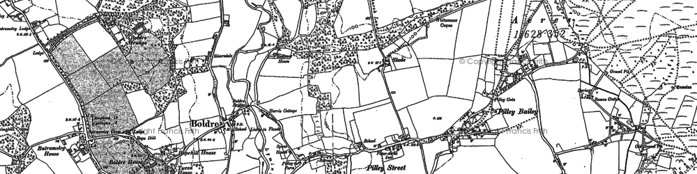 Old map of Battramsley in 1895