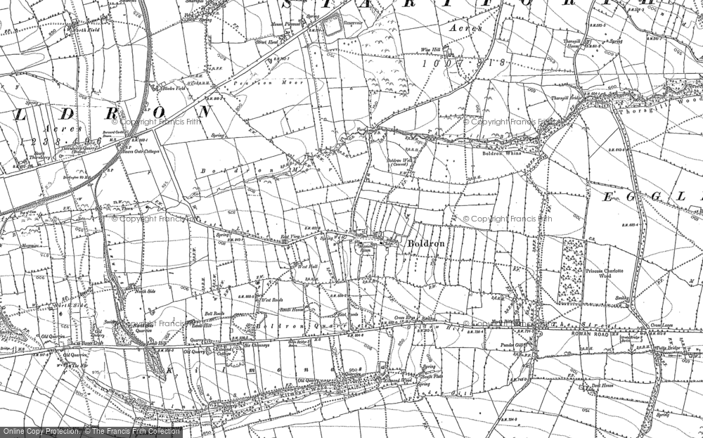 Old Map of Historic Map covering White Close Hill in 1912