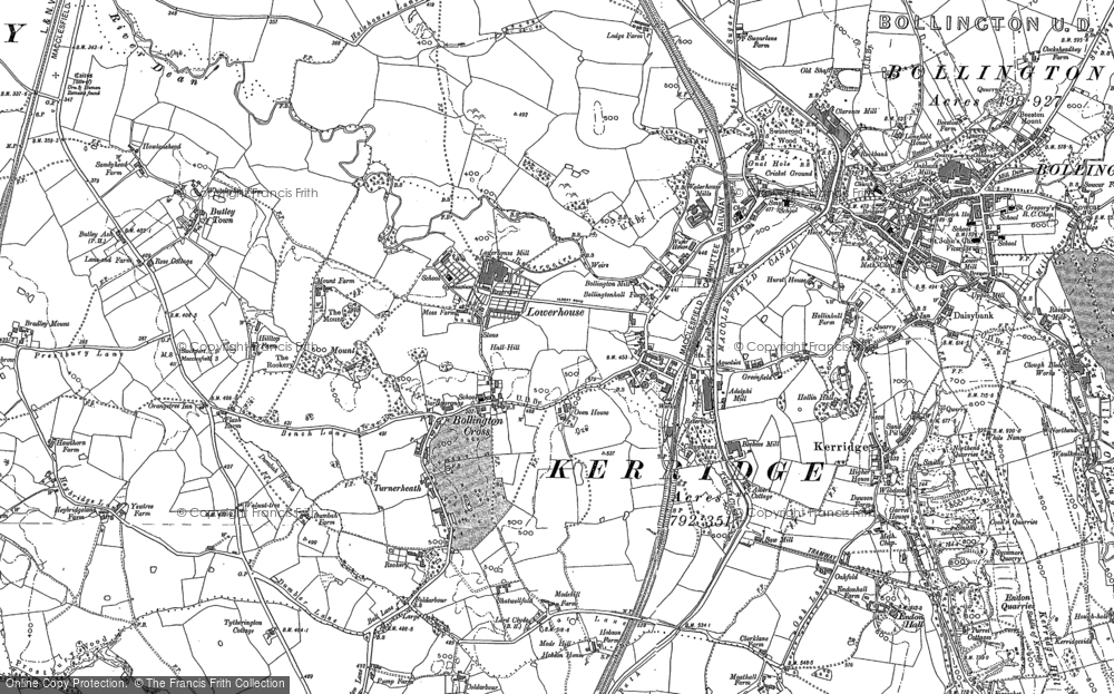 Old Map of Bollington Cross, 1896 - 1907 in 1896
