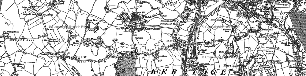 Old map of Bradley Mount in 1896