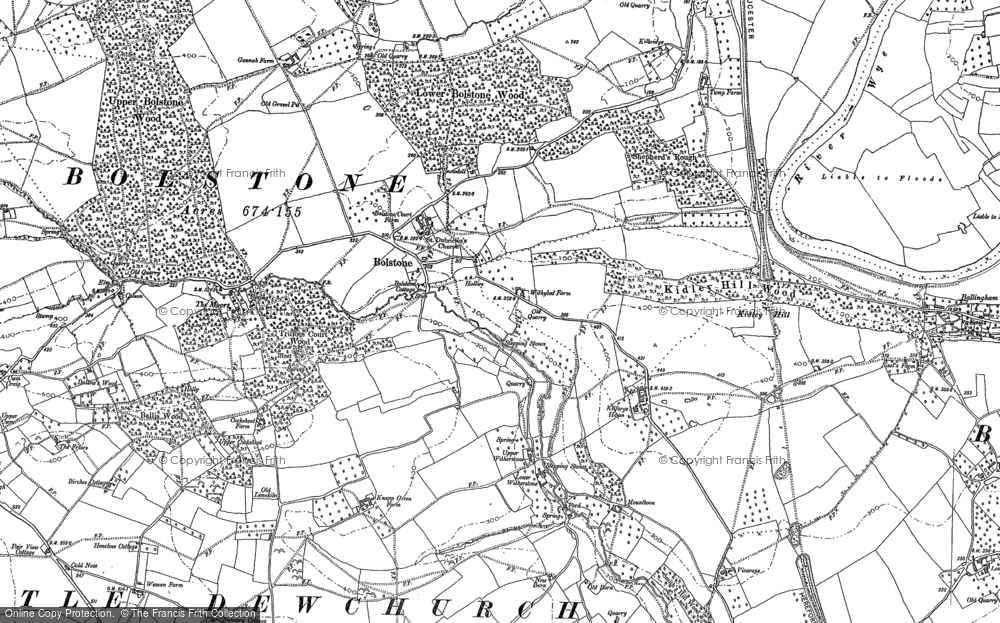 Old Map of Bolstone, 1887 in 1887