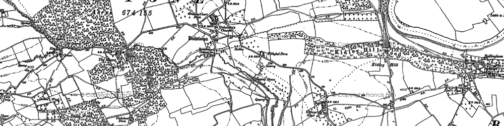 Old map of Bolstone in 1887