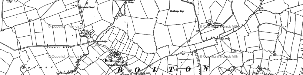 Old map of Bolton in 1890